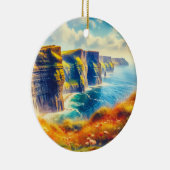Kliffen van Moher Ireland Waterverf Keramisch Ornament (Rechts)