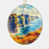 Kliffen van Moher Ireland Waterverf Keramisch Ornament (Links)
