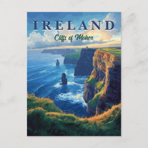 Kliffen van Moher Vintage Travel Briefkaart