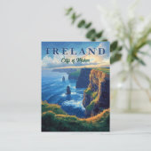 Kliffen van Moher Vintage Travel Briefkaart (Staand voorkant)