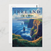 Kliffen van Moher Vintage Travel Briefkaart (Voorkant / Achterkant)