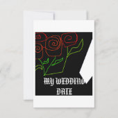 Klik Bewerken Trouwdag Boeket Rode Rozen Sla de Da Save The Date (Voorkant)