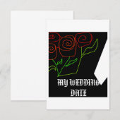 Klik Bewerken Trouwdag Boeket Rode Rozen Sla de Da Save The Date (Voorkant / Achterkant)