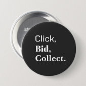 Klik, Bied, Verzamel. Boek Knop Ronde Button 7,6 Cm (Voorkant /achterkant)