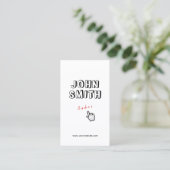 Klik! Cute Typography Baker Bakery Visitekaartje (Staand voorkant)