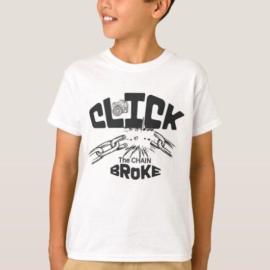 Klik de ketting brak t-shirt (Voorkant)