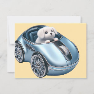 Klik en vroom: Puppy Driver 2. uitgave Briefkaart