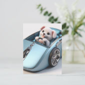 Klik en vroom: Puppy Driver Edition Briefkaart (Staand voorkant)