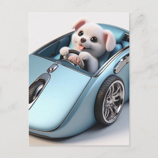 Klik en vroom: Puppy Driver Edition Briefkaart (Voorkant)