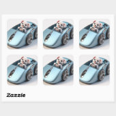 Klik en vroom: Puppy Driver Edition Vierkante Sticker (Vel)