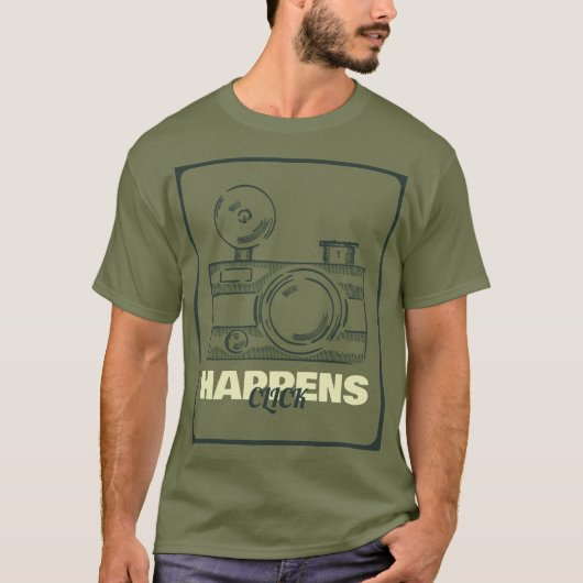 Klik gebeurt fotografie t-shirt (Voorkant)