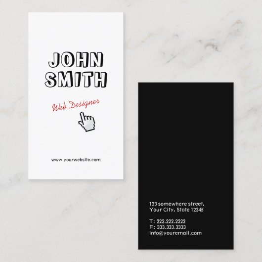 Klik! Het Visitekaartje van het Ontwerp van het We (Voorkant / Achterkant)