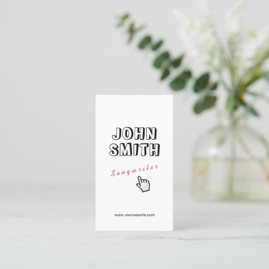 Klik! Het Visitekaartje van Songwriter van de cont (Staand voorkant)