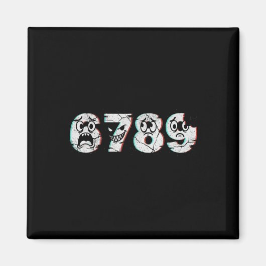 Klik Math Grap Grappig Verhaal 6 7 8 9 Retro 67 M Magneet (Voorkant)