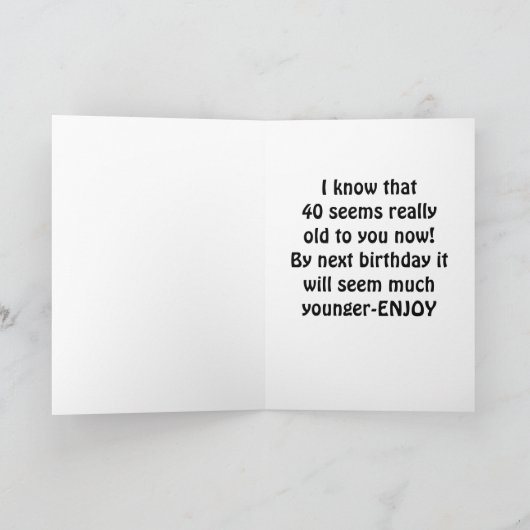 KLIK NIET VERDER - 40ste BRITHDAY Kaart (Binnen)