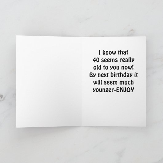 KLIK NIET VERDER - 40ste BRITHDAY Kaart (Binnen)