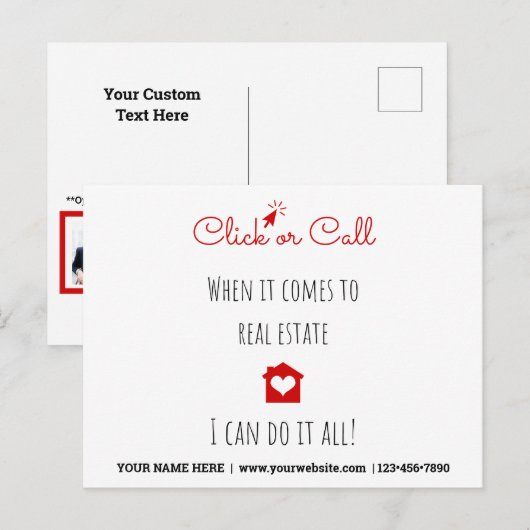 Klik of roep Echte de Marketing van het Briefkaart (Voorkant / Achterkant)