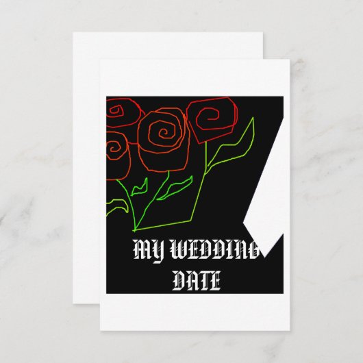 Klik op Bewerken Bewaar de datum Trouwdag Rose Bou Save The Date (Voorkant / Achterkant)