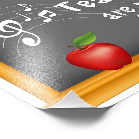 Klik op de juiste notitie met muziekdocenten foto afdruk (Hoek)