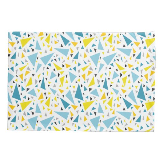 Klik op favoriet ontwerp Geel en blauw driehoek Kussensloop (Achterkant)