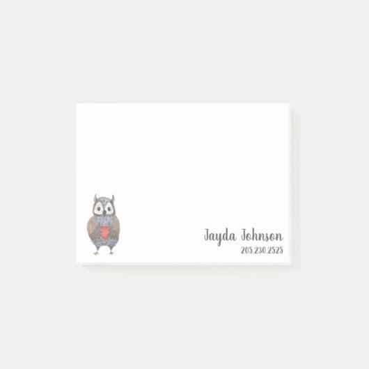 Klik op Owl Voeg je gegevens toe Post-it® Notes (Voorkant)