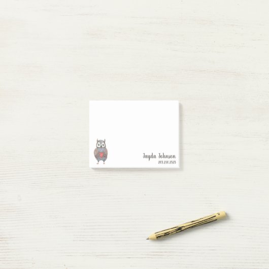 Klik op Owl Voeg je gegevens toe Post-it® Notes (Op bureau)