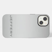 Klik op Silver Grey Metallic Design Monogramed iPhone Hoesje (Achterkant horizontaal)