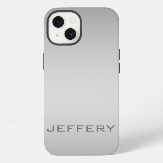Klik op Silver Grey Metallic Design Monogramed iPhone Hoesje (Achterkant)