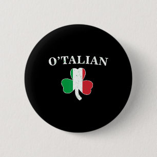 Klik O'taliaanse Klaver en Italië Vlag Iers St. Pa Ronde Button 5,7 Cm