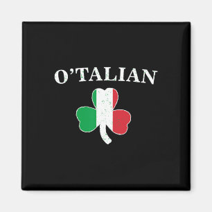 Klik O'taliaanse Shamrock En Italië Vlag Ierse St. Magneet