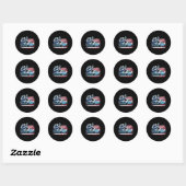 Klik voor meer E38 4 juli Amerikaanse retro Ronde Sticker (Vel)