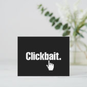 Klikbait. Briefkaart (Staand voorkant)