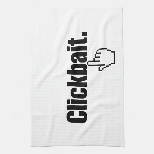 Klikbait. Theedoek (Verticaal)