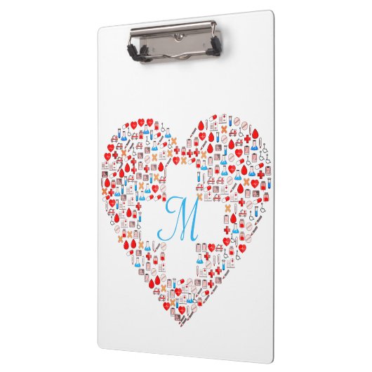 Klikbord voor het medisch hart van de verpleegster klembord (Links)