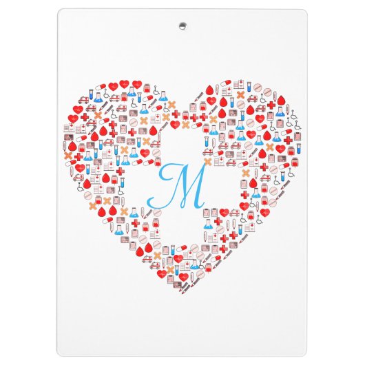 Klikbord voor het medisch hart van de verpleegster klembord (Achterkant)