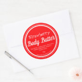 Kliketiket voor handgemaakte aardbeientekotter ronde sticker (Envelop)