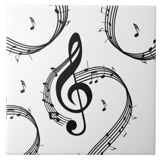 Klikgerichte G Clef Ceramic Tegel Tegeltje (Voorkant)