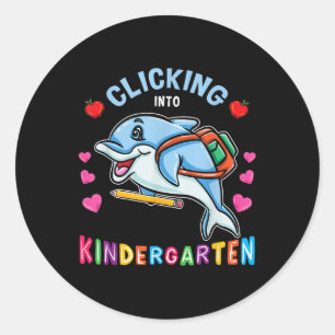 Klikken naar de kleuterklas Dolfijn Terug naar sch Ronde Sticker