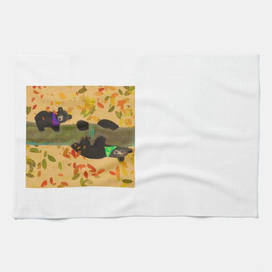 Klikkende Beren keukenhanddoek (Horizontaal)