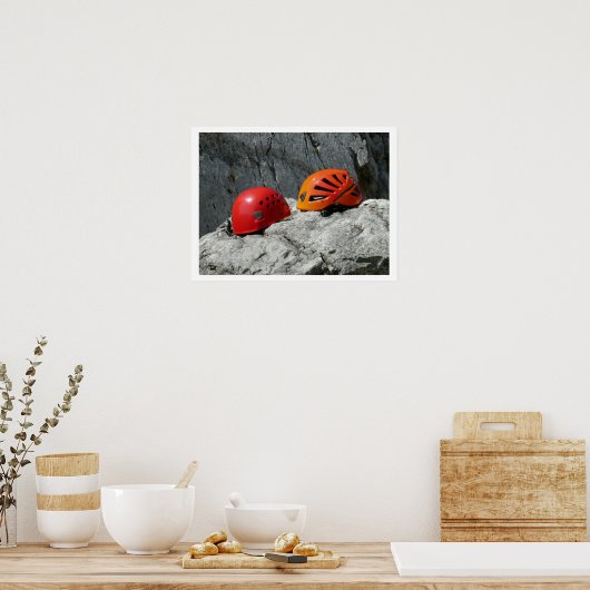 Klikkende helmen op Rocks Poster (Keuken)