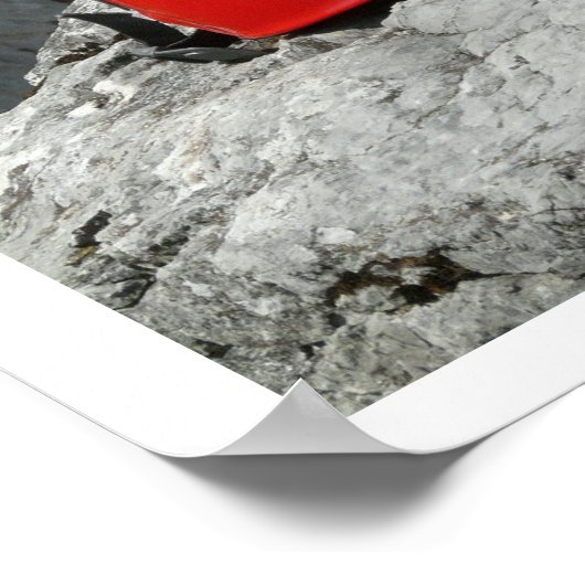 Klikkende helmen op Rocks Poster (Hoek)