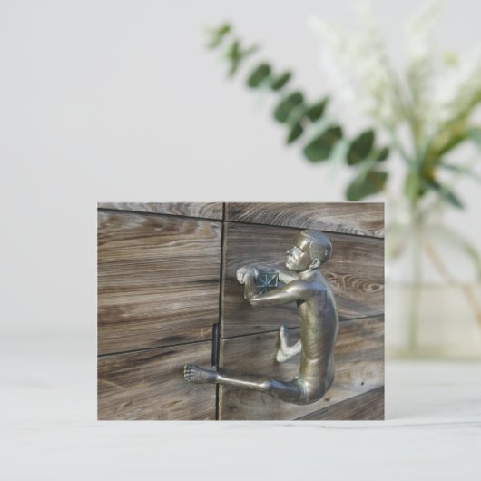 Klikkende Man deurknop Briefkaart (Staand voorkant)