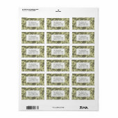 Klikkende Rozen op Mossy Green Return Address Labe Etiket (Full Sheet)