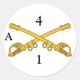 Klikker met 4cav-insignia, 4, 1, A Ronde Sticker
