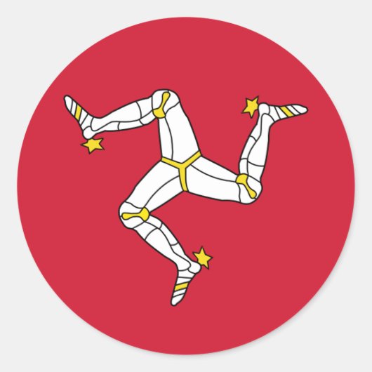 Klikker met eiland Man vlag Ronde Sticker (Voorkant)