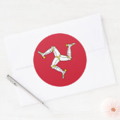 Klikker met eiland Man vlag Ronde Sticker (Envelop)