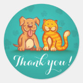 Klikker met gezelschapsdieren ronde sticker (Voorkant)