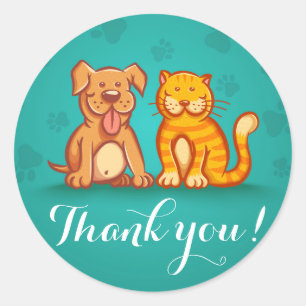 Klikker met gezelschapsdieren ronde sticker