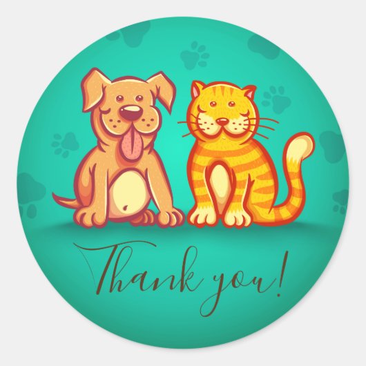 Klikker met gezelschapsdieren ronde sticker (Voorkant)