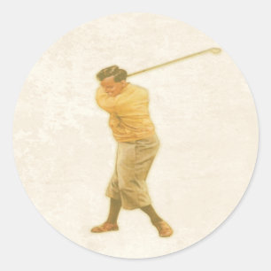 Klikker met  Golfspeler Ronde Sticker